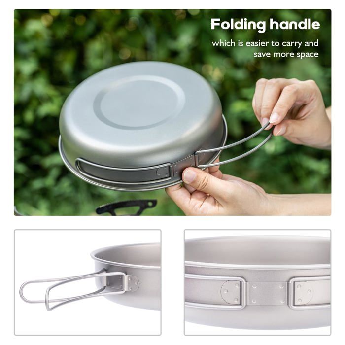 Vaisselle - Couverts Ibasingo - Ti15144I-B - Titane ultraléger - Poignée pliante - Anti-corrosion