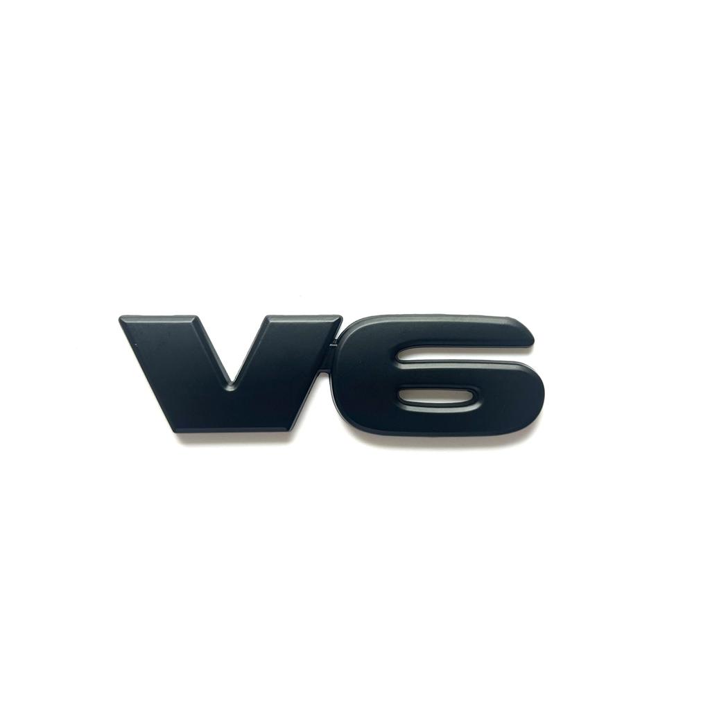 V6 Car Trunk Rear Side Emblem Badge Sticker 3D Silver Matte Black For Car Motorcycle Truck SUV
