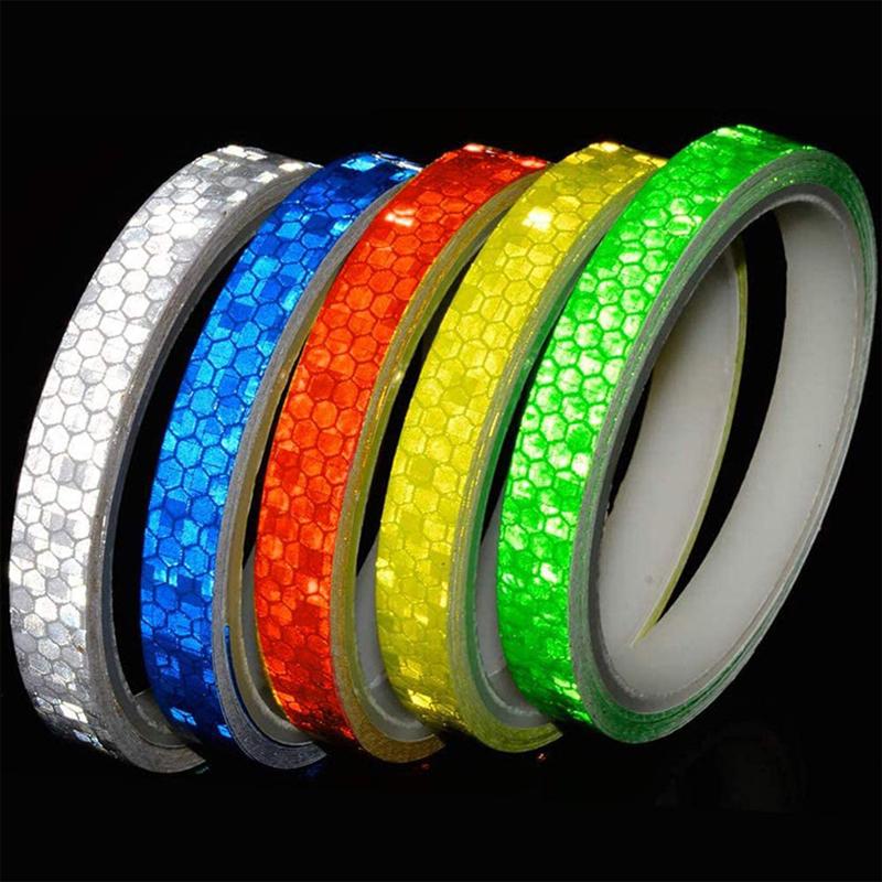 5 Colors Safety Reflective Warning Stickers Waterproof Outdoor Bicycle Rim Reflective Tapes For Bikes Bicycles Motorcycle Decor