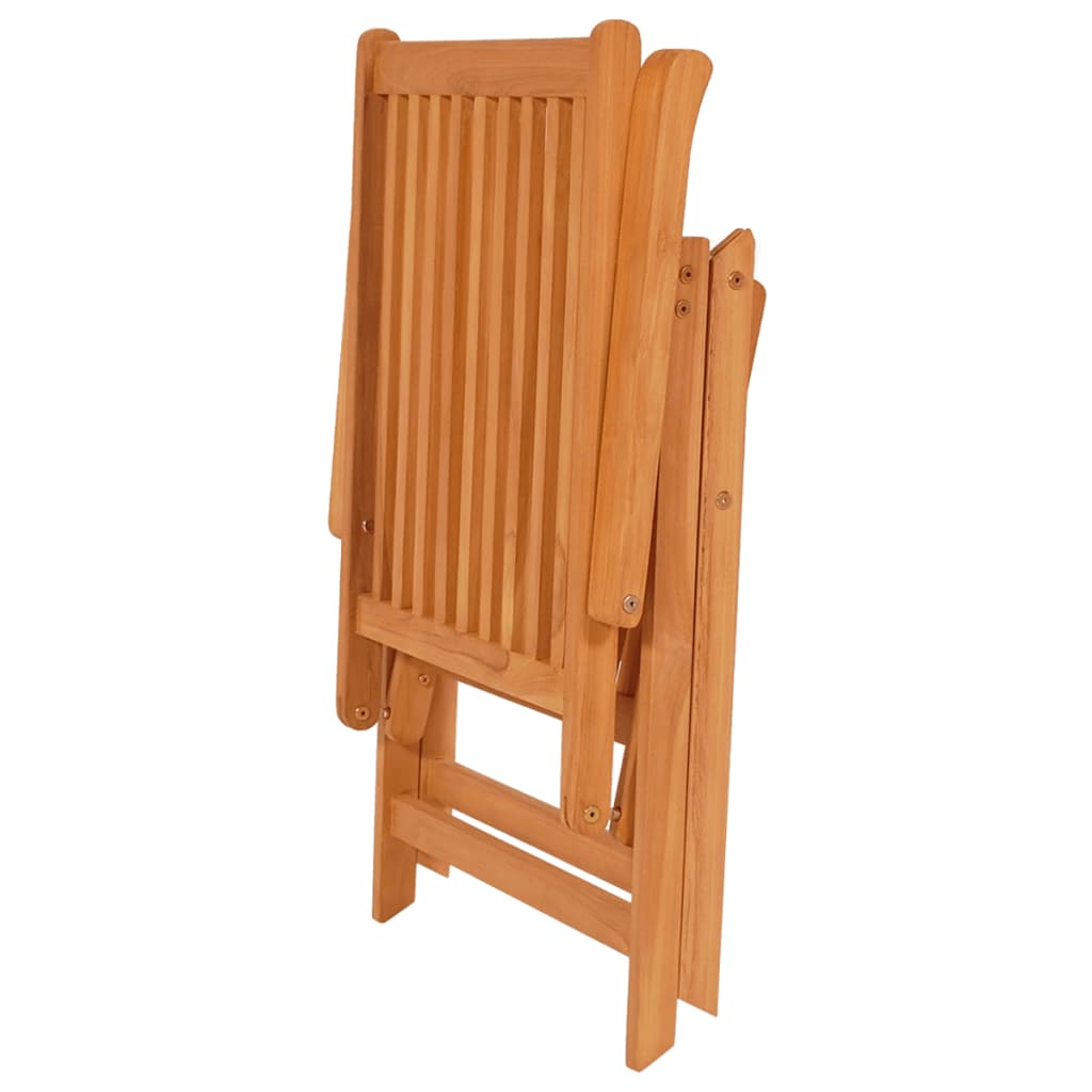 Vidaxl Garden Chairs, 6 Pcs, With Grey Checkered Cushions, Teak