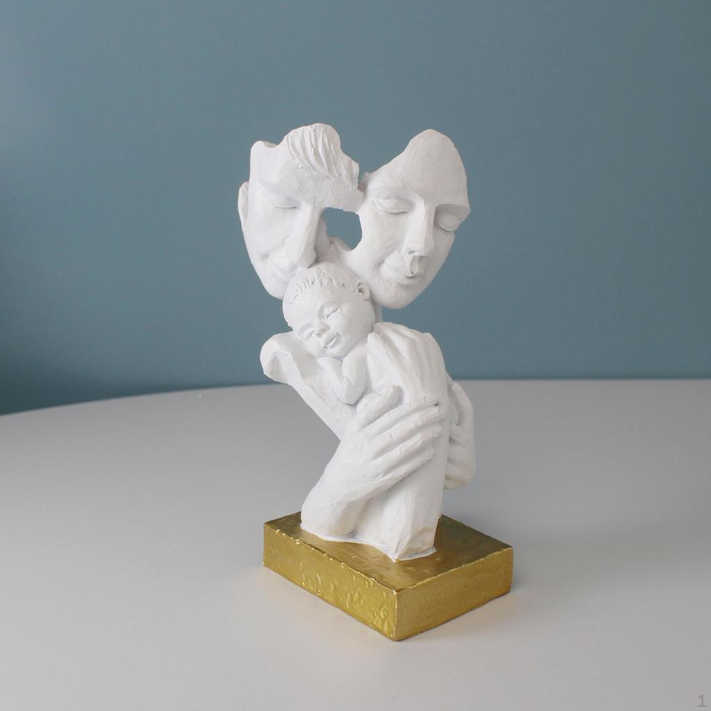 Elegancka rodzinna rzeźba żywiczna Trio do ekspozycji domowej