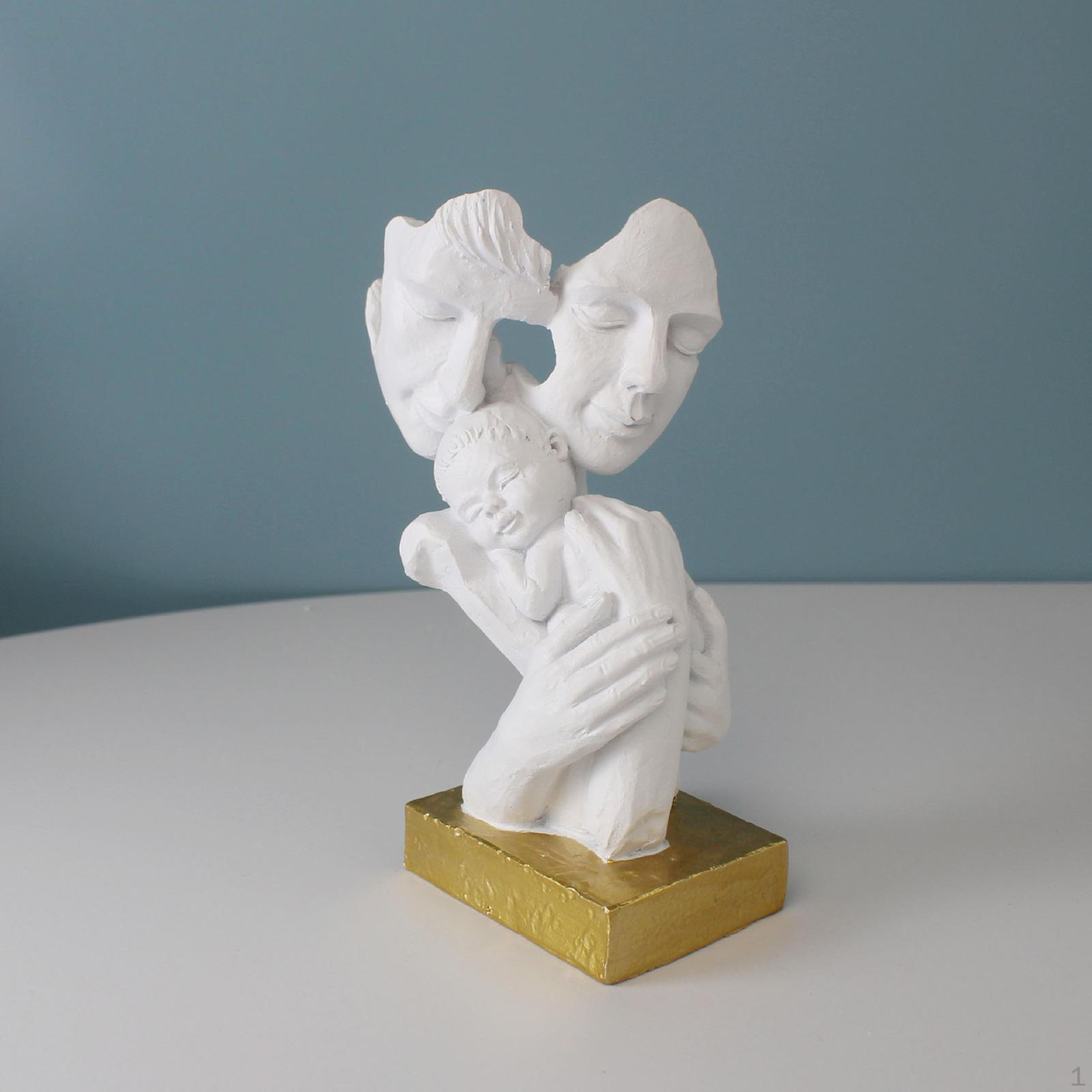 

Элегантная скульптура из смолы «Семейное трио» для домашнего дисплея золотой