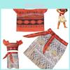Encantador Disfraz de Princesa Moana Conjunto de Sujetador y Falda Para Niñas Pequeñas Cosplay Aventura