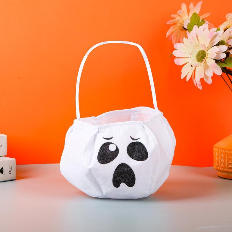 Gifts Pouch Halloween Candy Bag Trick Or Treat Handbag Trick-Or-Treat Candy Basket Lightweight Ghost Pumpkin Candy Bucket Gift