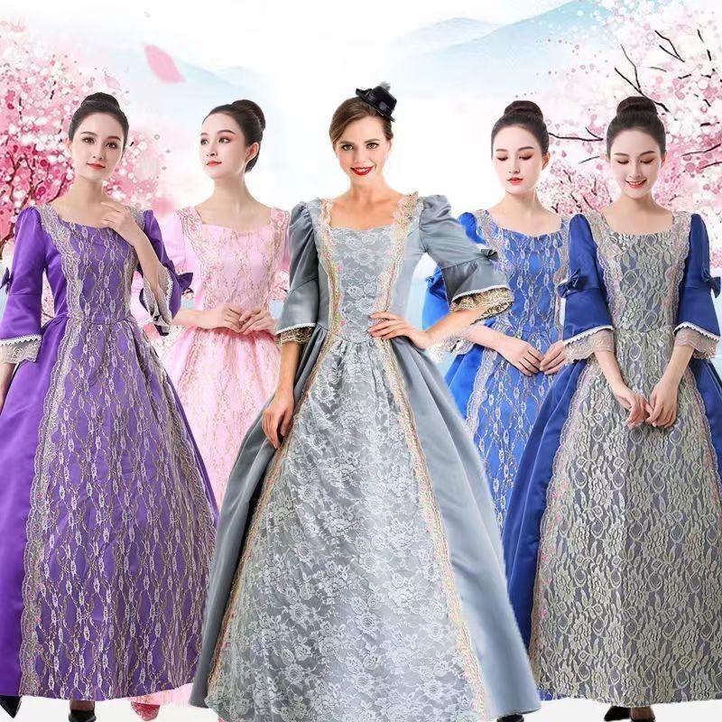 Women Medieval Renaissance Ball Maxi Long Dress Palace Halloween Cosplay Dresses Vestidos