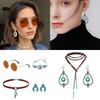 Bohemian Turquoise Jewelry Set Western Turquoise Jewelry Set Drop Earrings Bracelet Headband Sunglass,Choker Necklace