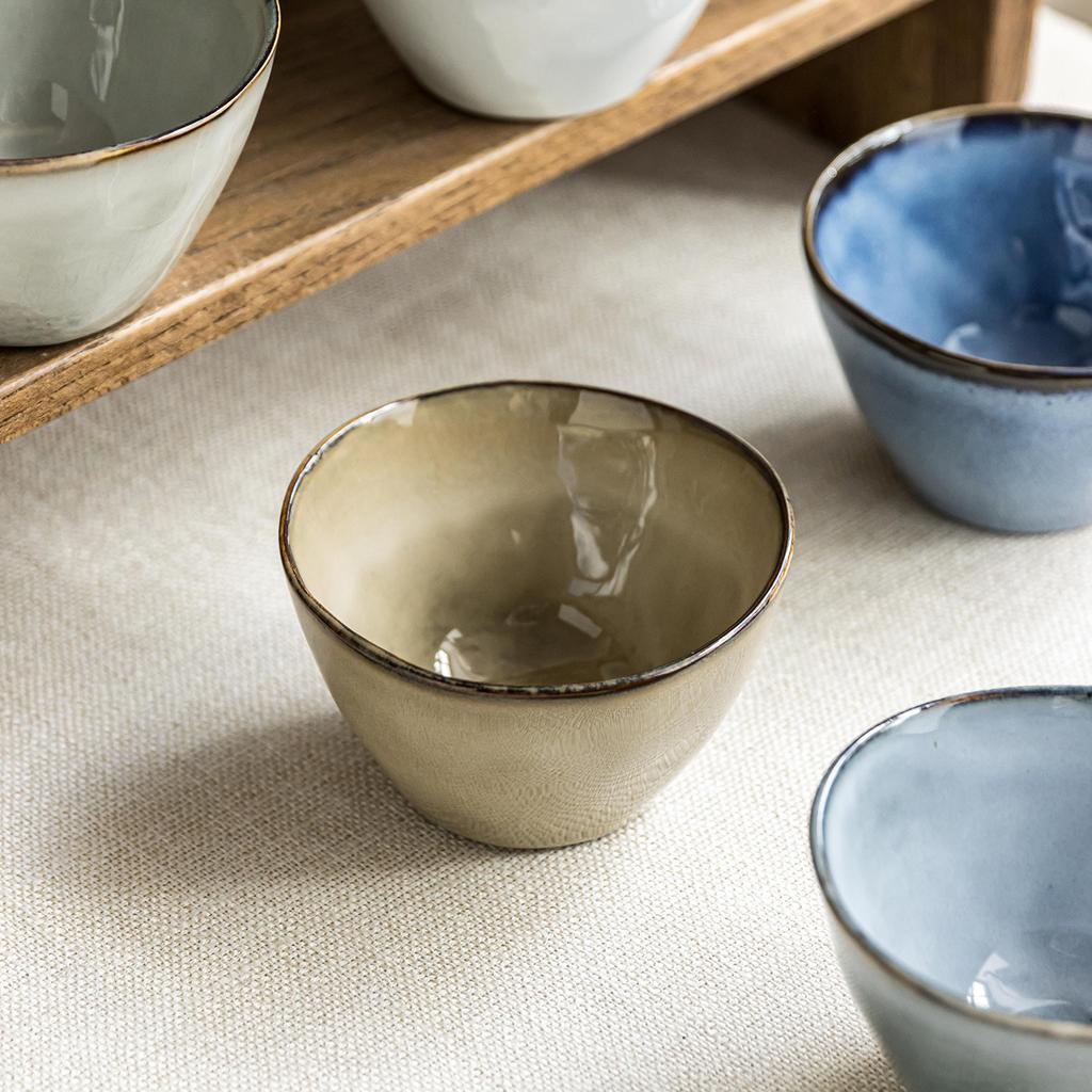 Rice Bowl Multiple Ceramic Bowls Kiln-Changed Tableware Household Japanese-Style Small Bowls Eating Bowls Vegetable Bowls Round Dessert Bowls