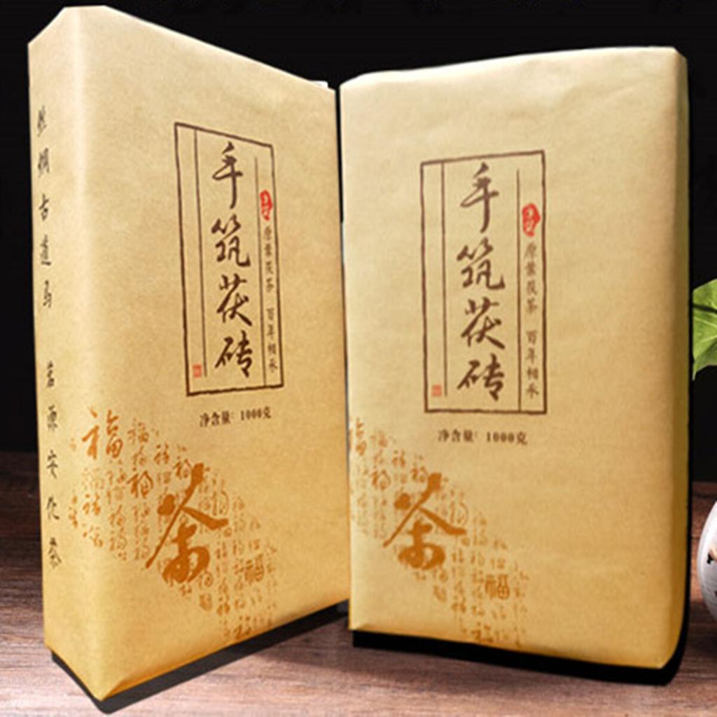 12 Years 1000g China Hunan Anhua Black Tea Handmade Brick Tea Fu Cha Green Food