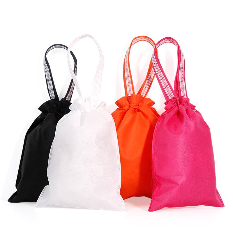 Custom Logo Drawstring Non-woven Bags for Shoes and Clothing Storage