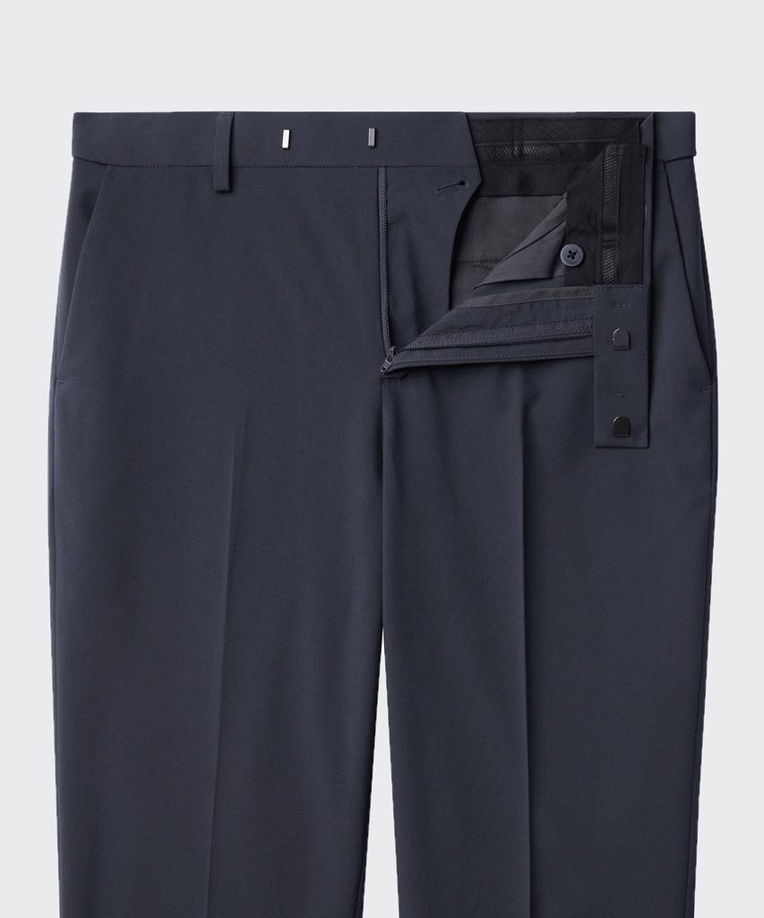 MUSINSA STANDARD [Cooltandard] Relaxed Tapered Hidden Banding Crop Slacks [Iron Gray]