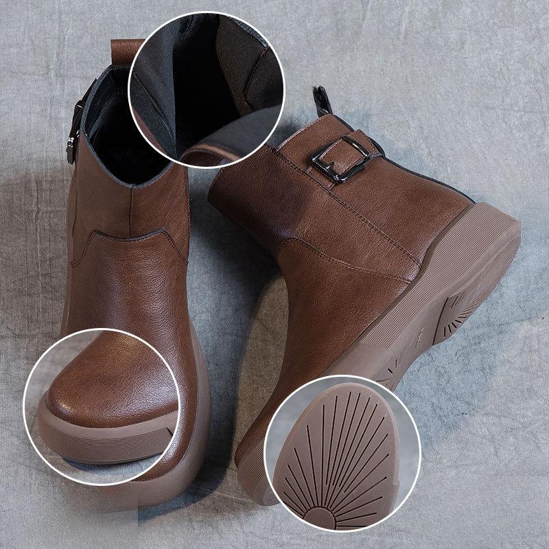Retro Boots Women's Shoes Best-selling and Versatile Ankle Boots Low-top Thick-soled Boots