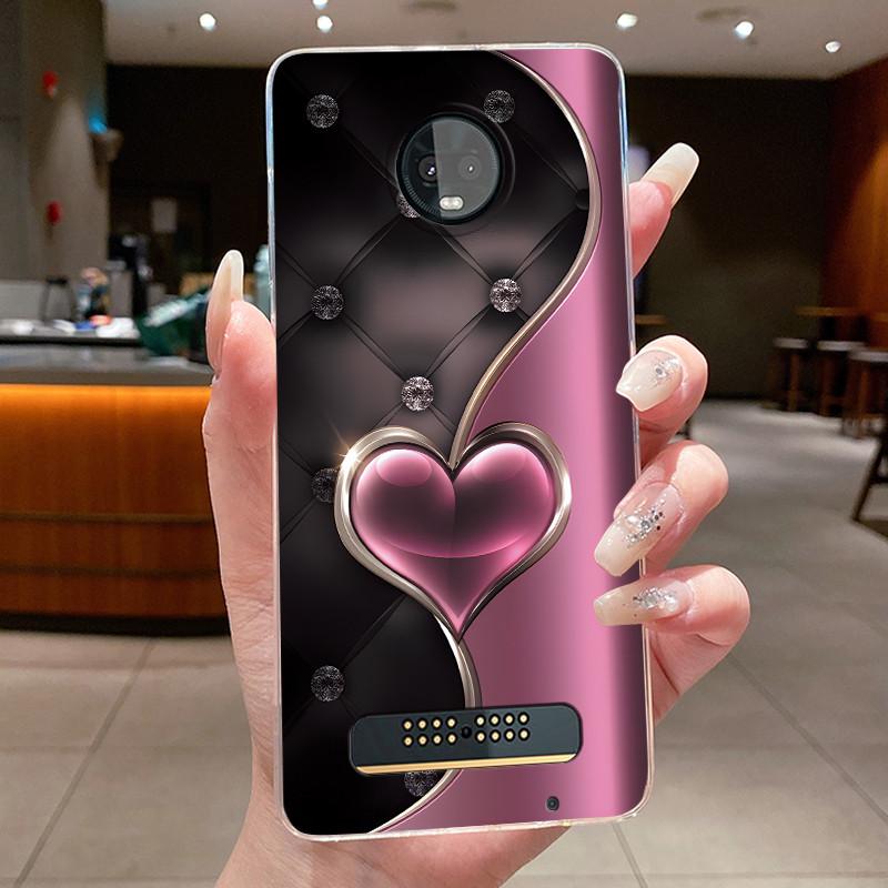 For Motorola Moto Z3 Play Case Clear Luxury Fashion Butterfly Flower Soft Silicone Phone Cover for Moto Z3 Play Transparent Case