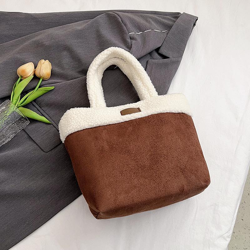 

Stylish Large Capacity Tote Bag For Women In Brown Suede With Chic Street Style