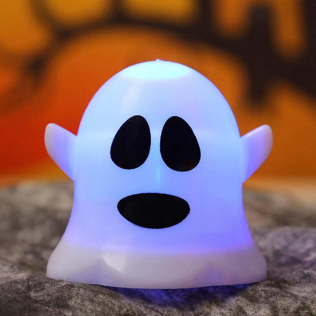 Halloween Ghost LED Candle Light Cute Expression Ghost Night Light Decorative Table Lamp for Indoor Outdoor Party Decoration Halloween Prop