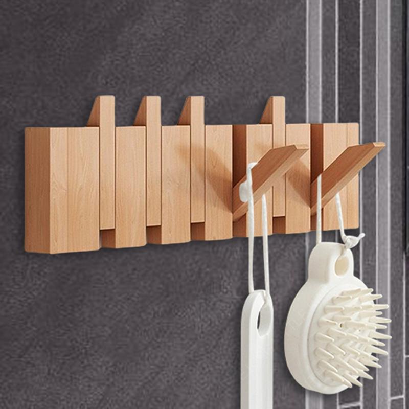 Piano Coat Rack Decorative  Hook Natural Wood Entryway Wall Art Hanger for Bags Hats Umbrellas Clothes Organizer Home Decor