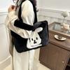 Cute Cartoon Plush Shoulder Bag For Women Large Capacity Tote Bag Winter 2024 Urban Style