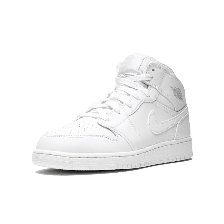 New Jordan 1 Retro Mid GS Triple White 554725-104