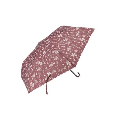 Afternoon Tea Living Folding Umbrella HT71 Silhouette Flower Folding Red Umbrella,
