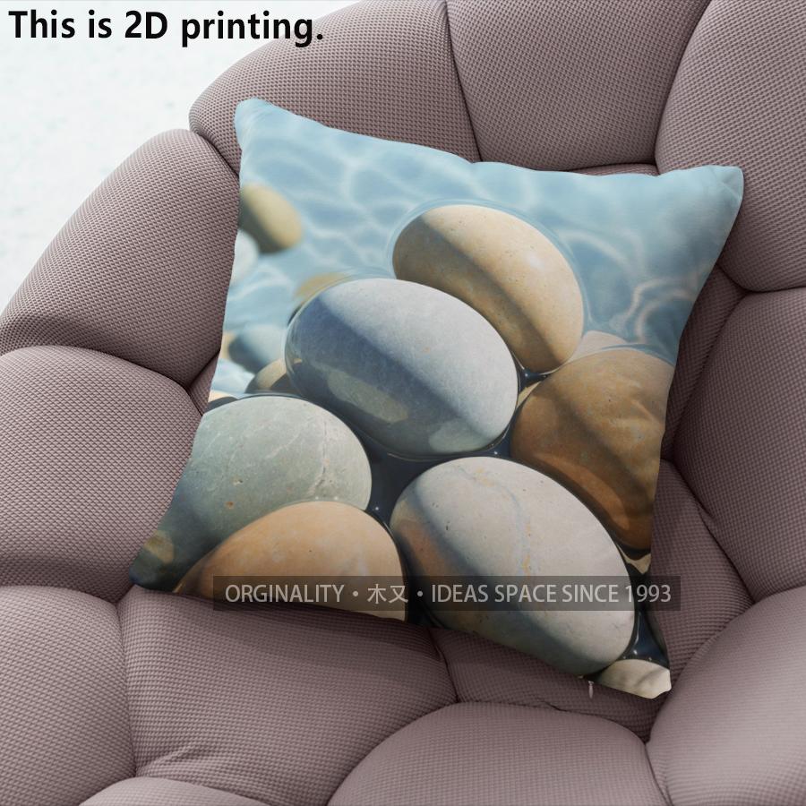 Coastal River Stones Throw Pillow Covers Pattern Cushion Cover Suitable For Sofa Bedroom Car Pillow Cover