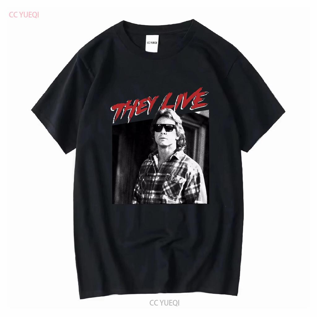 John Carpenters Horrorfilm Sie leben Roddy Piper Flanell Herren T-Shirt vintage gewaschen Designerkleidung Lässig atmungsaktiv