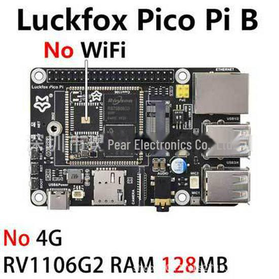 Luckfox Pico Pi RV1106: A/B WiFi6 Audio 4G Kijelző eMMC-vel Raspberry Pi-hez