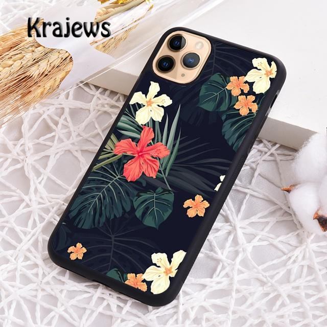 Krajews Tropical Flowers Phone Case Cover For iPhone 17 Air 16 15 14 Plus 12 13 Pro Max Coque