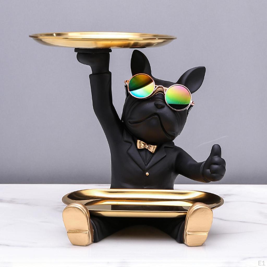 Elegantní Butler Socha Psí socha Úschovna šperků Figurka zvířat Držák na stůl do chodby