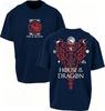 House of The Dragon3 2026 Double Sided Targaryen Sigil Fantasy Series Fan Pure Cotton Short Sleeve Casual T-Shirt