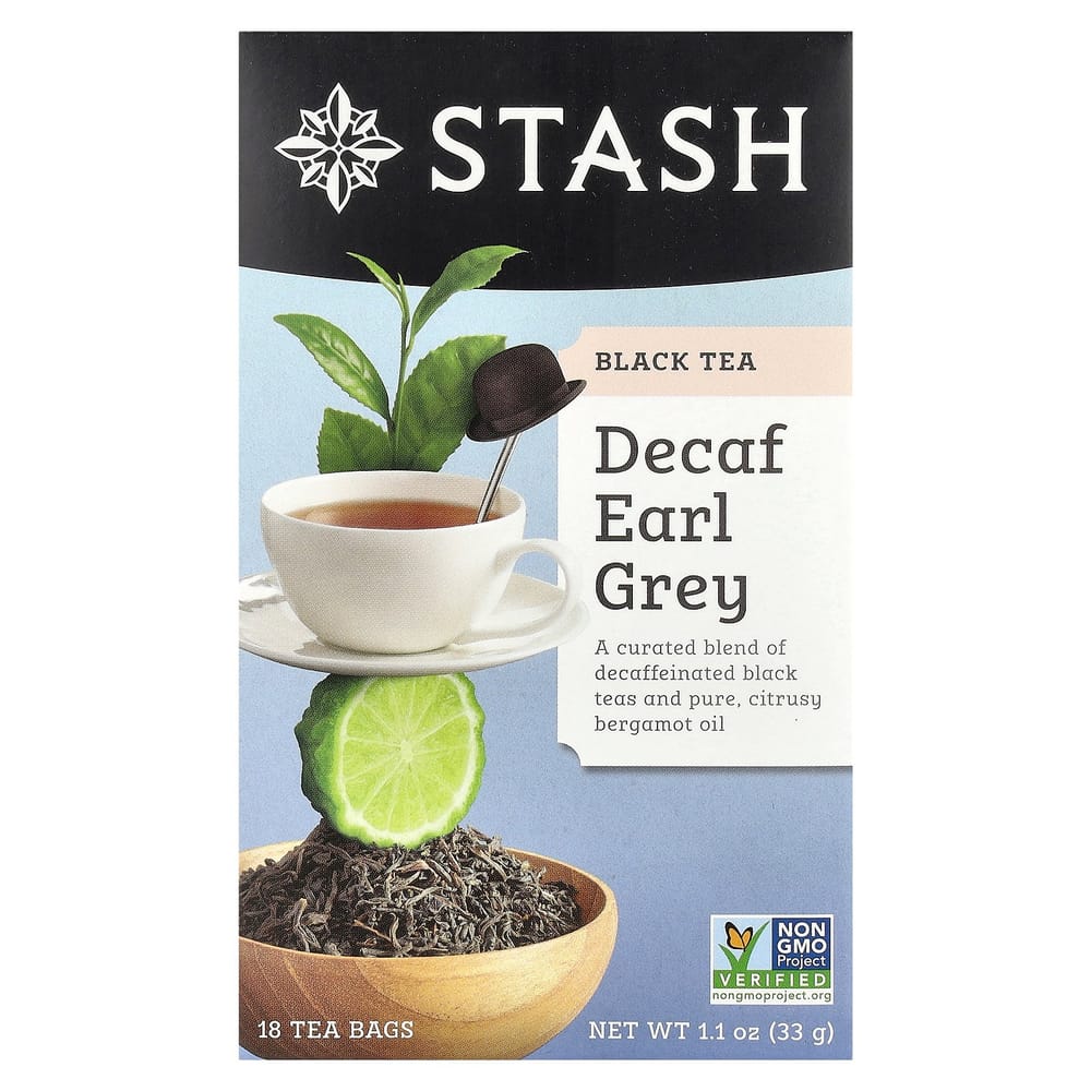 Stash Tea Decaffeinated Earl Grey Black Tea, 18 Tea Bags, 33g (1.1oz)