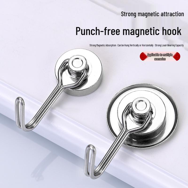 Rotating No-Drill Metal Magnetic Bathroom Door Hook