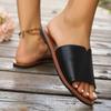 Women's Indoor and Outdoor One-line Flat Casual Slippers Summer New Simple Fish Mouth Slippers in Solid Color