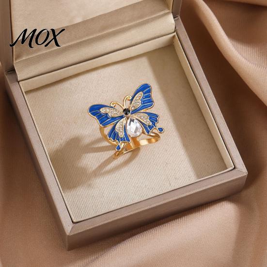 Rhinestone Scarf Ring Enamel Butterfly Ring, Sparkling Slide Buckle Retro Elegant Wrap Holder for Women Neckerchiefs Scarves Shirts Vintage Style
