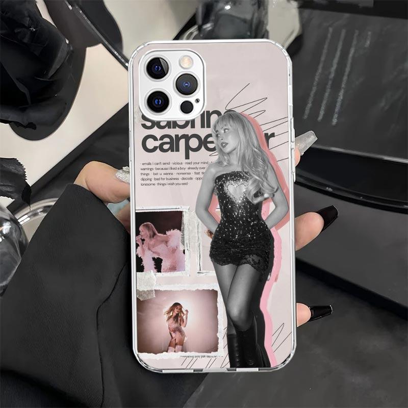 CR66 S-Sabrina C-Carpenter Phone Case for iPhone 11 12 13 Mini 14 15 Plus 16 Pro Max 17 Air 16E 7 8 SE 17ProMax Soft Fundas Cove