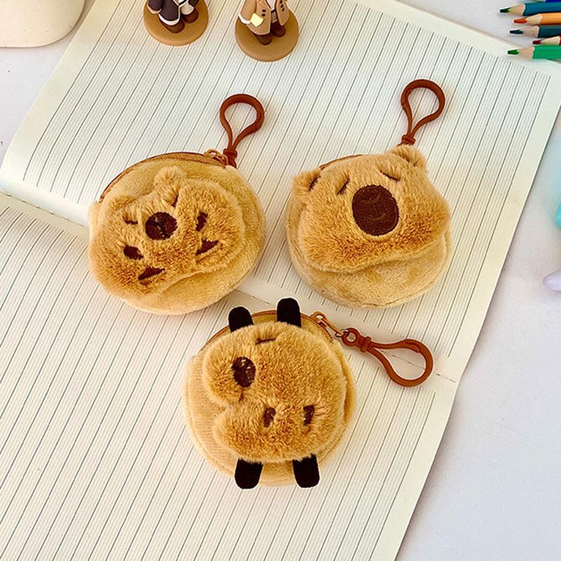 New Capibala Coin Purse Cartoon Mini Plush Capybara Pendant Portable Headset Bag Coin Storage Bag