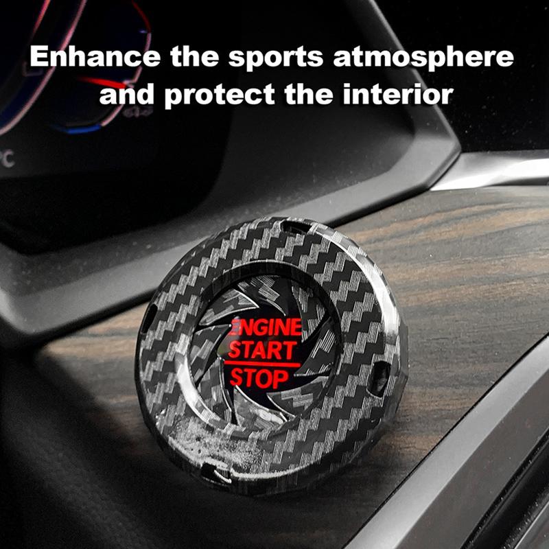 Car Decorative Ring Cover For One Button Start Stop Engine Start Button Cover Universal Push Engine Protection Car Interior