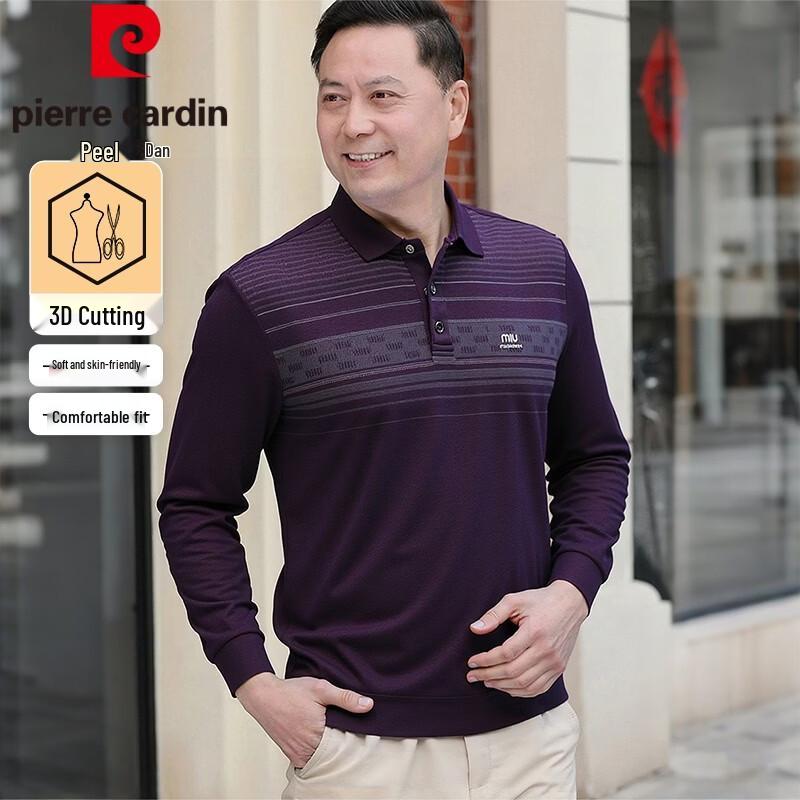 Pierre Cardin Men s Striped Long Sleeve Polo Shirt 2XL