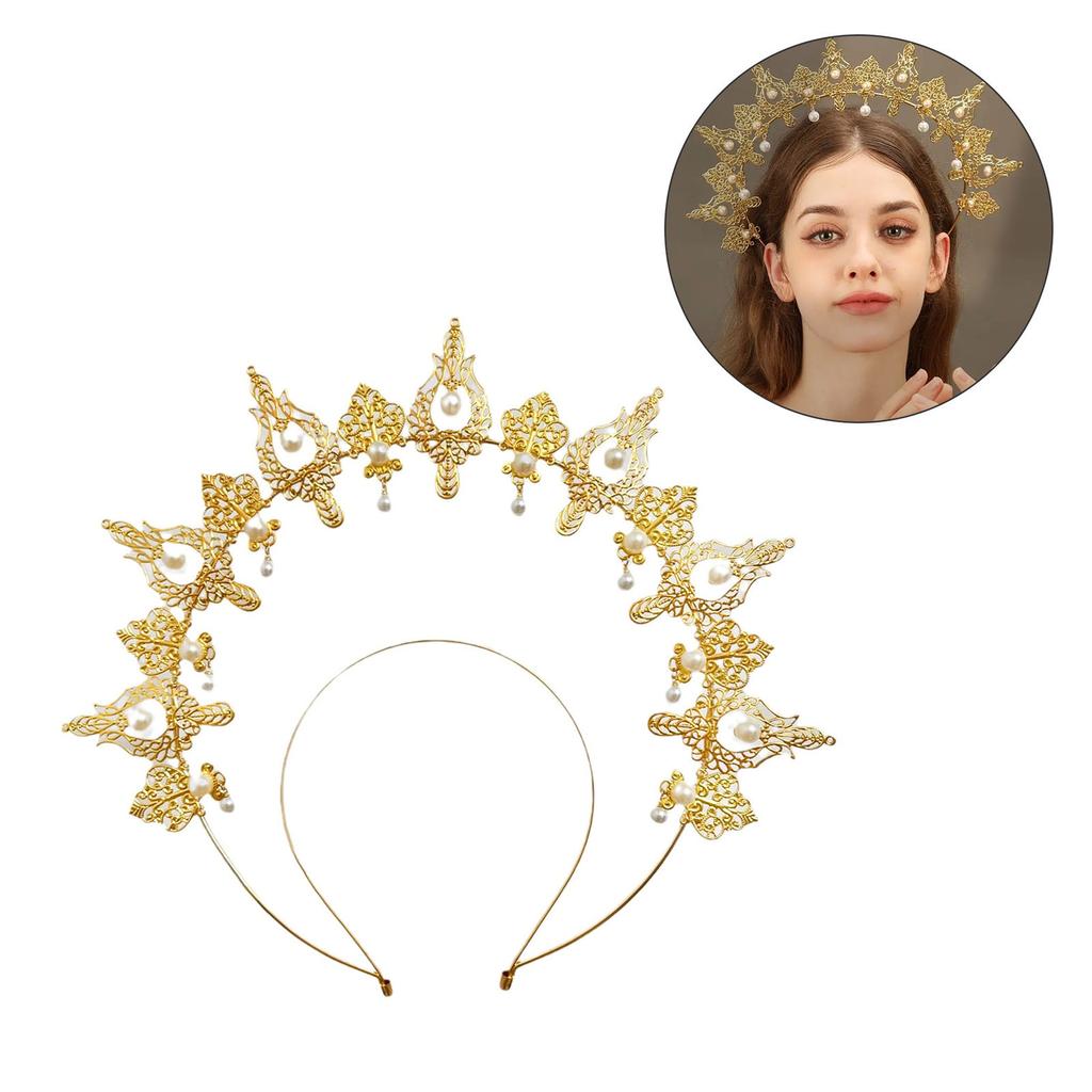 Antique Charm Metal Crowned Hairband For Women Comfortable Stylish Hairpiece For Weddings Event Daily Use