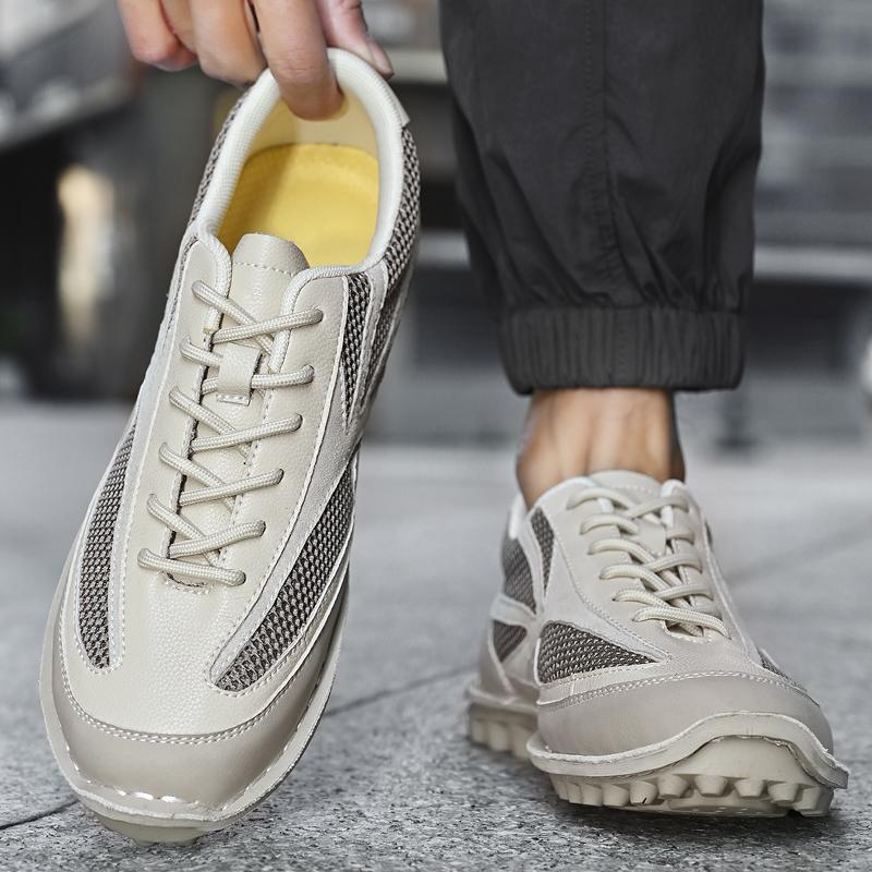 Fashion Handmade Knit Mesh Breathable Shoes for Men 2025 Summer Anti-Bacterial Anti-Slip Sole Sneakers for Outdoor Casual Sports Outfits