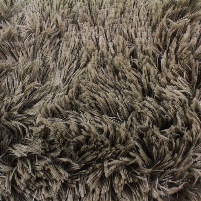 Shaggy Koberec do obývacího pokoje nebo ložnice - Neo jóga - omyvatelný koberec s jemnou základnou z extra měkkého mikrovlákna Taupe s dlouhým vlasem 80 x 180 cm