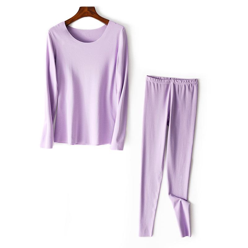 Plus Size Seamless Warm Underwear Set for Women - Fleece-Lined, High Elasticity, German Velvet, Autumn/Winter