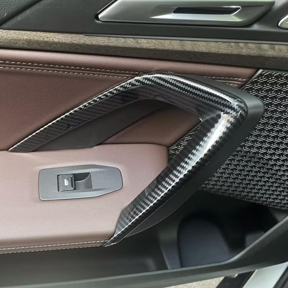 ABS Plastic Carbon Fiber Grain Interior Door Handle Cover Trims, Inner Door Handle Cover Trims 4 PCS, 2023 Compatible with BMW X1