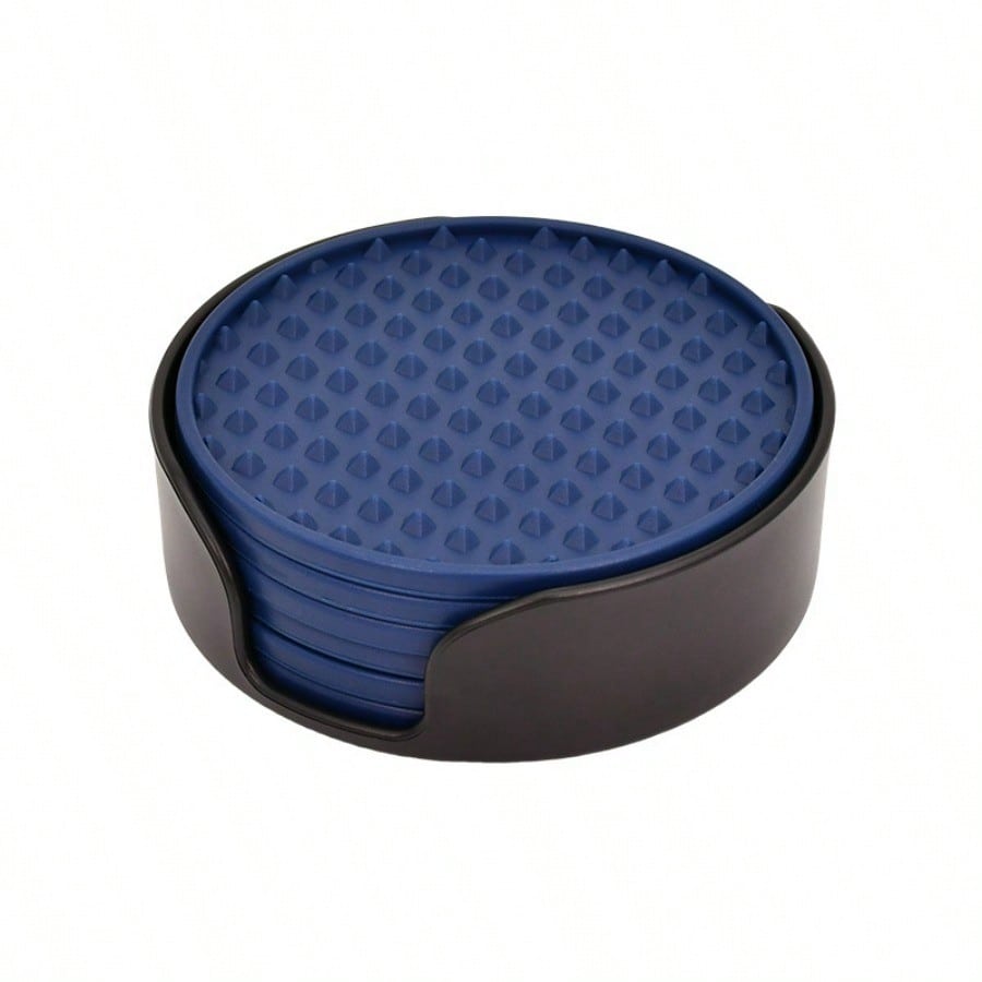 6Pcs/set Heat-resistant Coaster Silicone Anti-scalding Mat 10cm Round Silicone Coaster