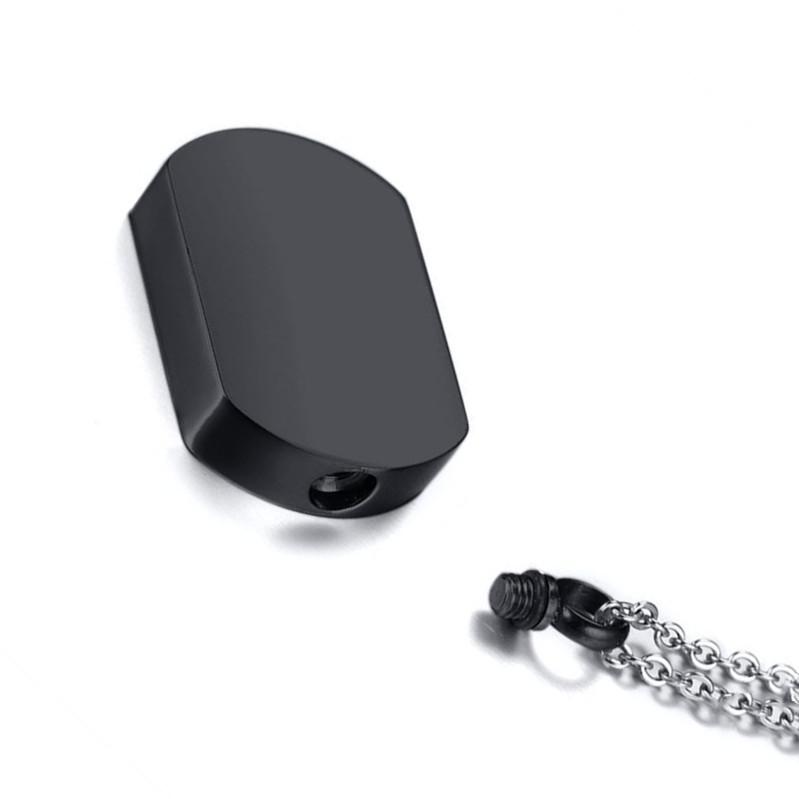 Titanium Steel Engraved Dog Tag Pendant: European-American Style Pet Cremation Urn & Perfume Bottle Necklace.