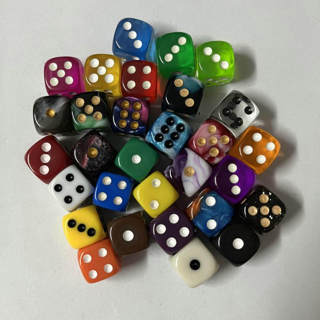 12mm Single-Color Round-Corner Acrylic Dice - Customizable Color Options