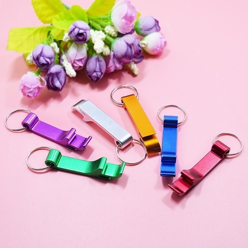 

10Pcs Beer Bottle Opener Aluminum Alloy Mini Bottle Opener Can Opener Creative Can Opener Color Random Business Gift random color