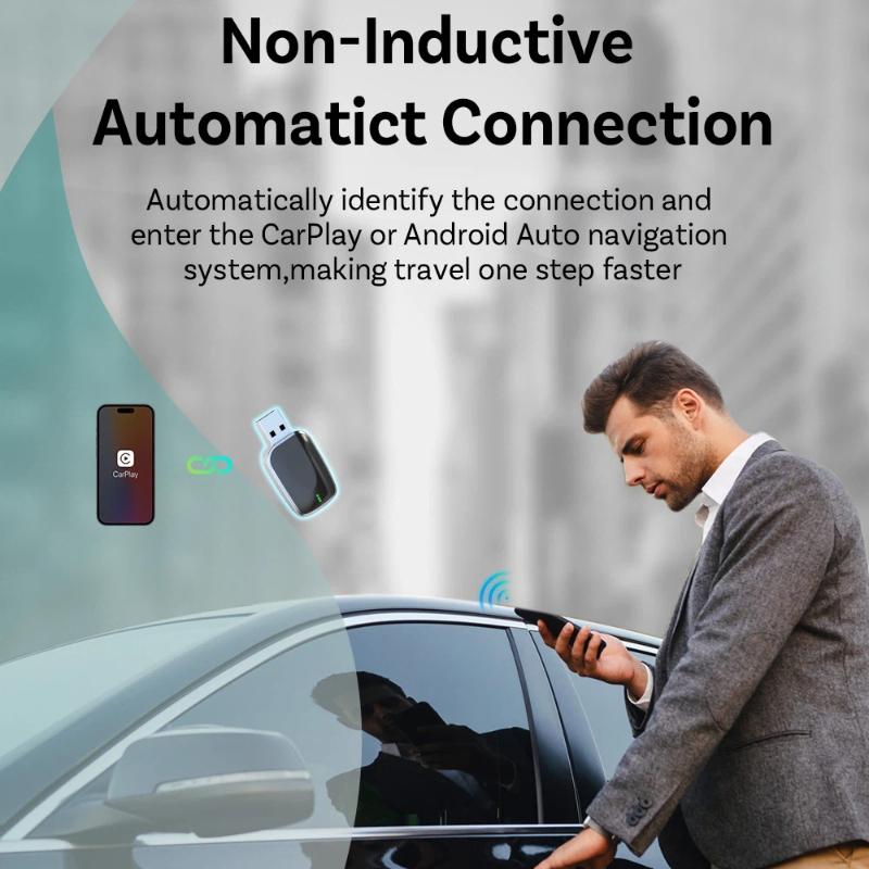 AI Mini Box 2-in-1 CarPlay Android Auto Adapter, Plug-and-Play Fit 99% Stock Car Head Units