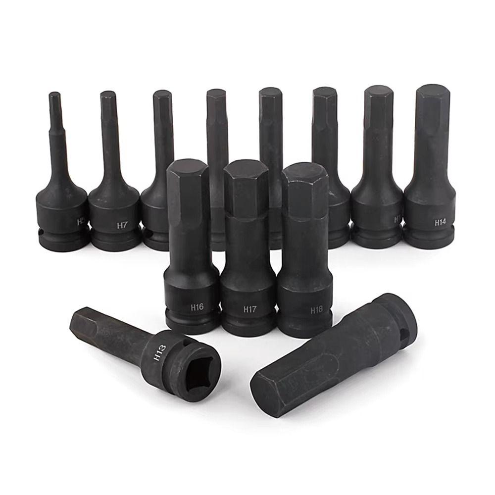 1Pcs Metric 1/2 Inch Shank Electric Drill Socket Adapter Long Bit Socket Wrench Hex Hexagon Socket