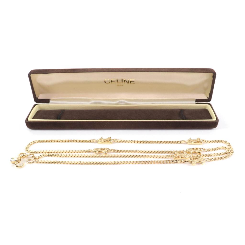 Excellent CELINE Necklace Sulky Long Chain gold Women Used