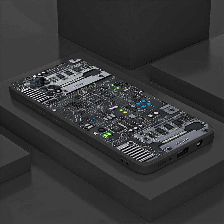 

Case for Xiaomi Redmi Note 9S 9 10 11 12 Pro 12s 7 8 11s 10S 13 14 Pro Plus Black Soft Phone Cover Circuit Board Redmi Note 8T