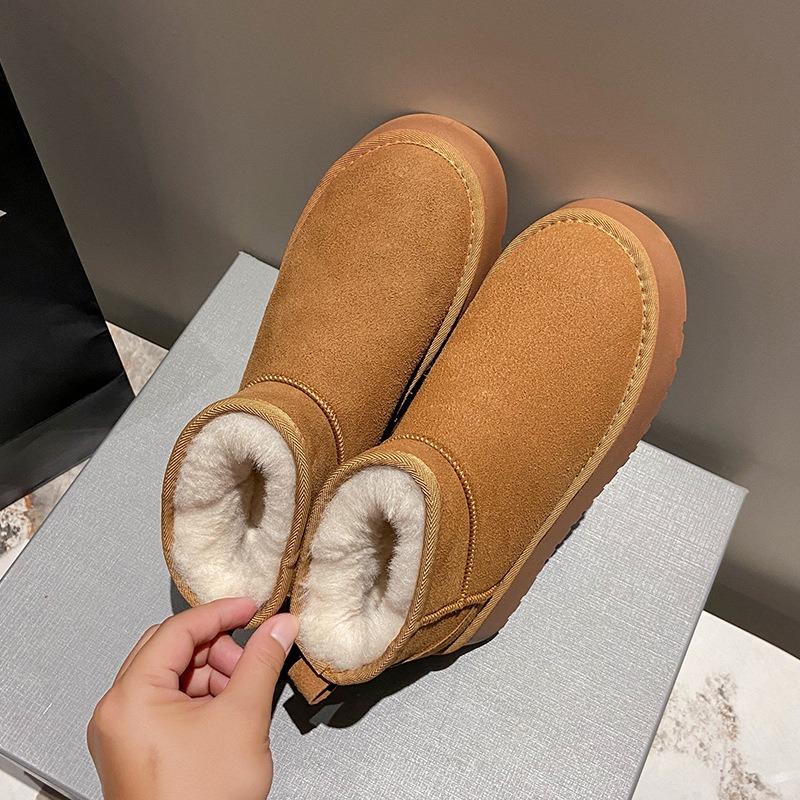 Muffin Mode Plattform Schneestiefel Damen Winter Neu Kurzschaft Erhöhend Baumwollschuhe Samt Brotschuhe